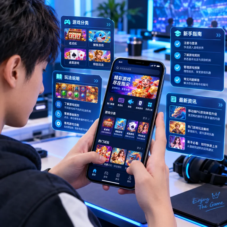 PG电子移动端游戏资讯与试玩体验界面示意图